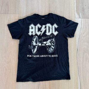 AC/DC Black And White Short Sleeve Tee Shirt Size Medium